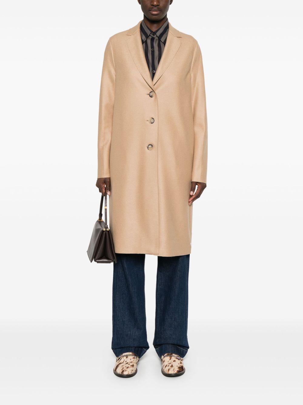 single-breasted wool coat - 2
