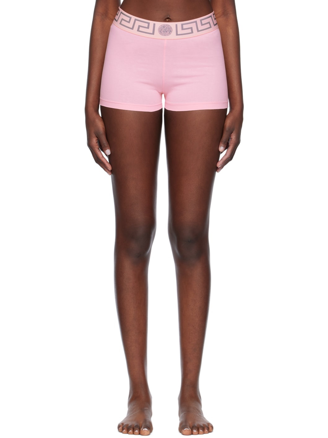 Pink Greca Border Boy Shorts - 1