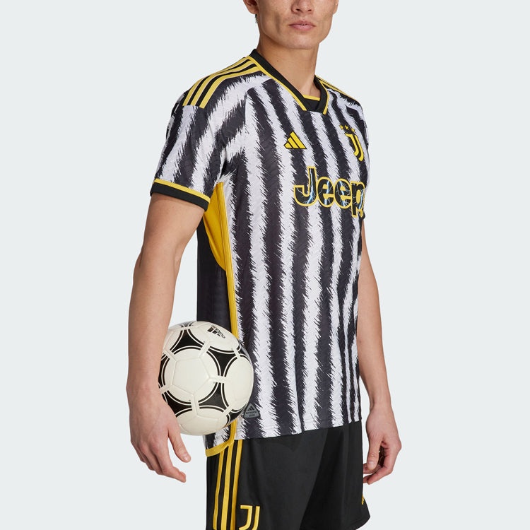 adidas Juventus 23/24 Home Authentic Jersey 'Black White' HR8248 - 5