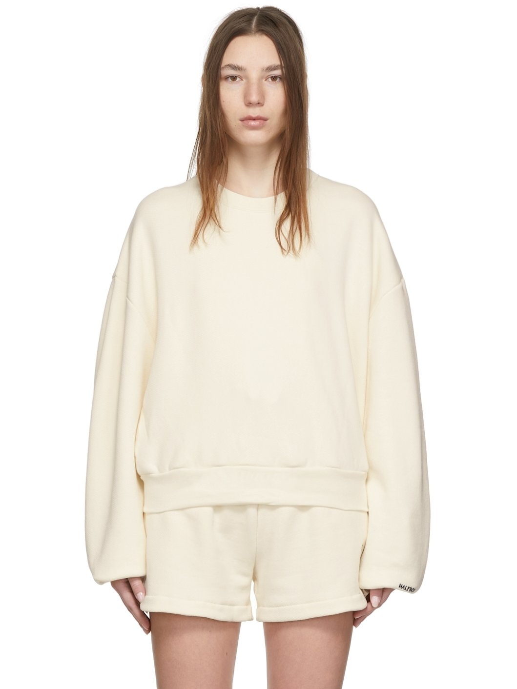 Off-White Crew Over Cropped Sweatshirt - 1