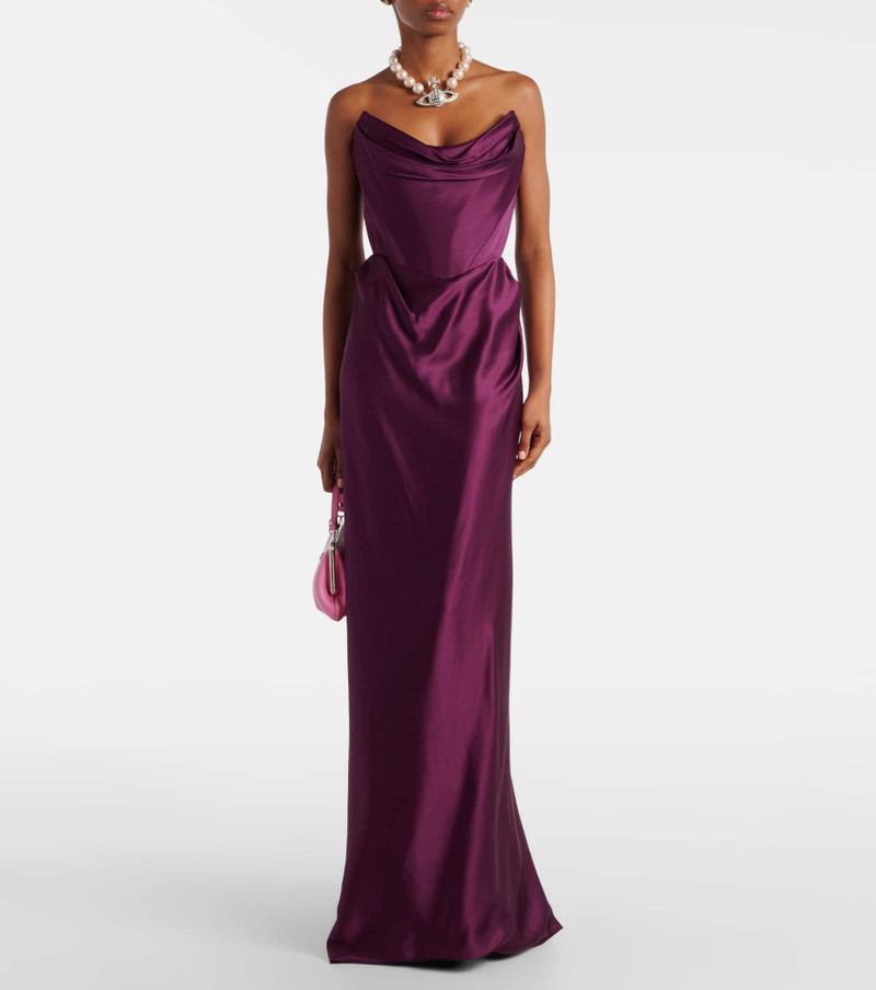 Vivienne Westwood Galaxy draped crêpe satin bustier gown outlook