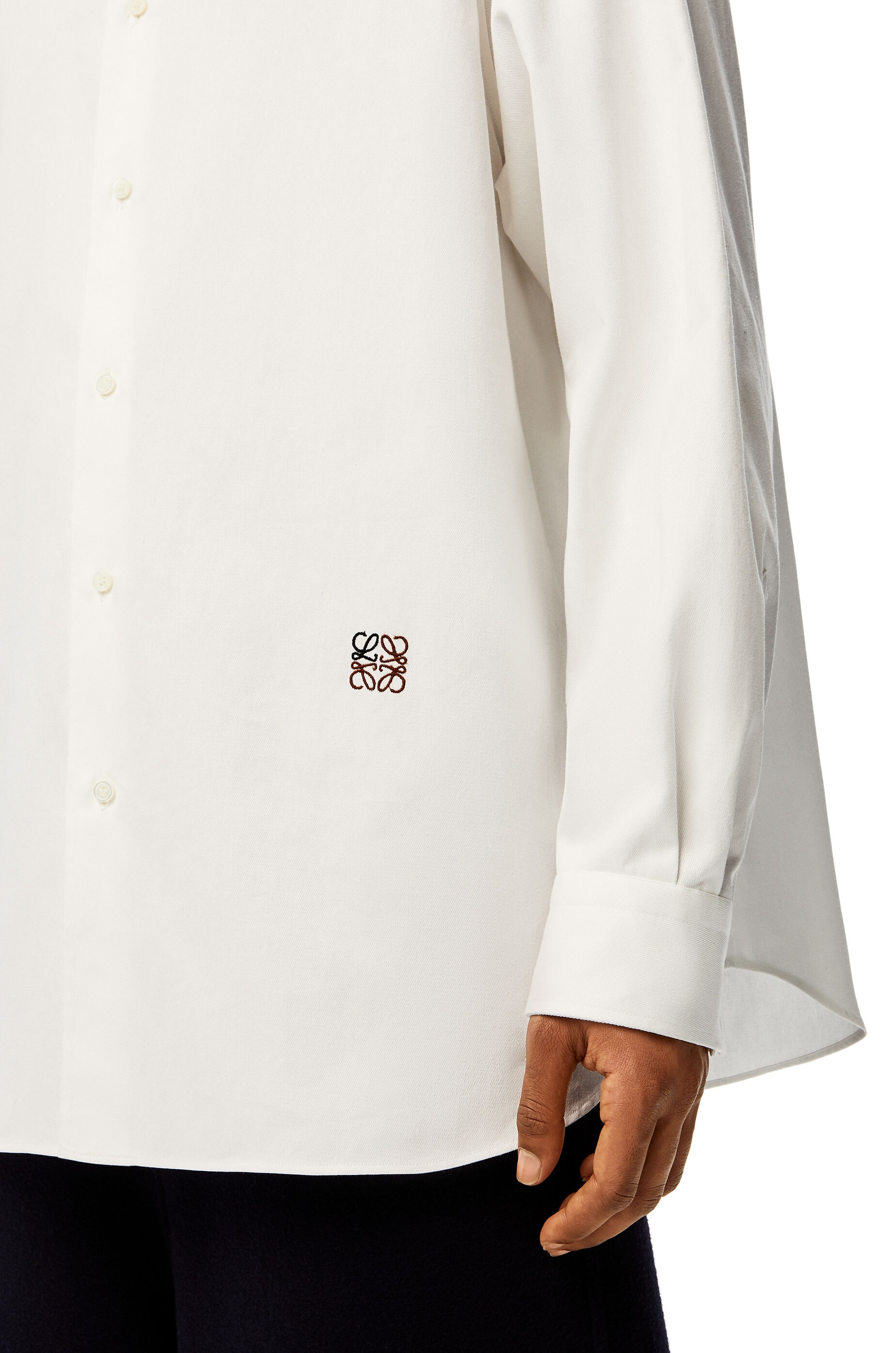 Anagram embroidered oversize shirt in cotton - 5