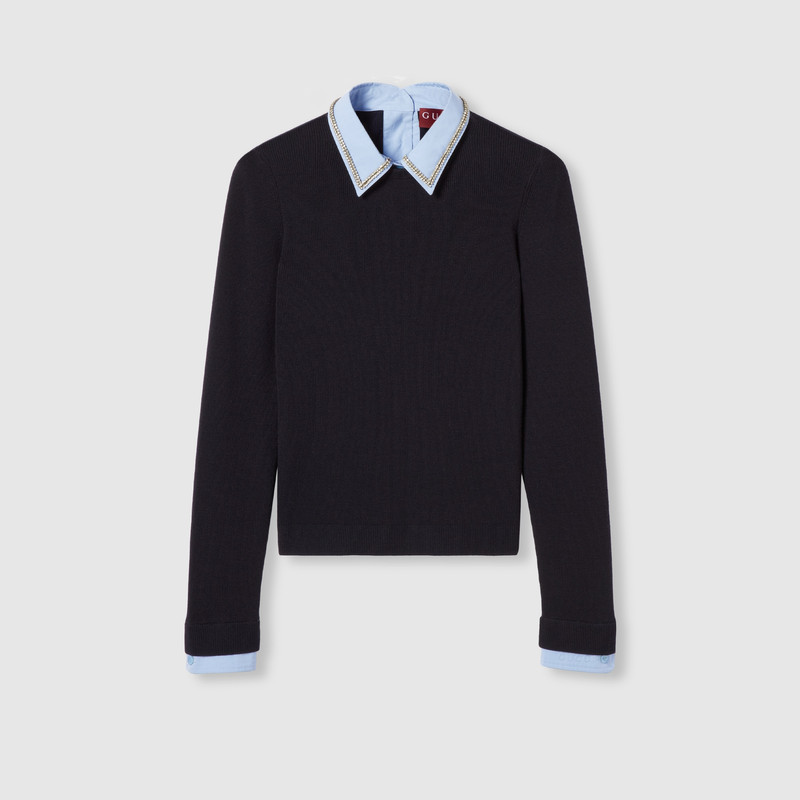 Wool sweater with embroidery 1