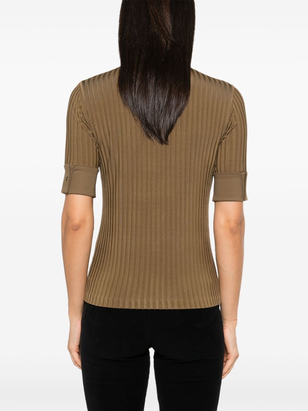 ribbed polo top - 4