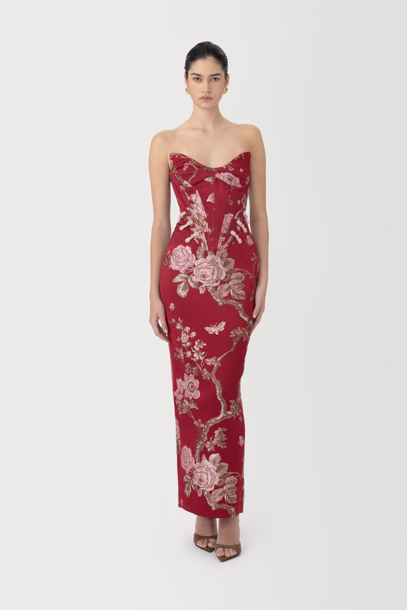 NOVELLA BROCADE MAXI DRESS 3
