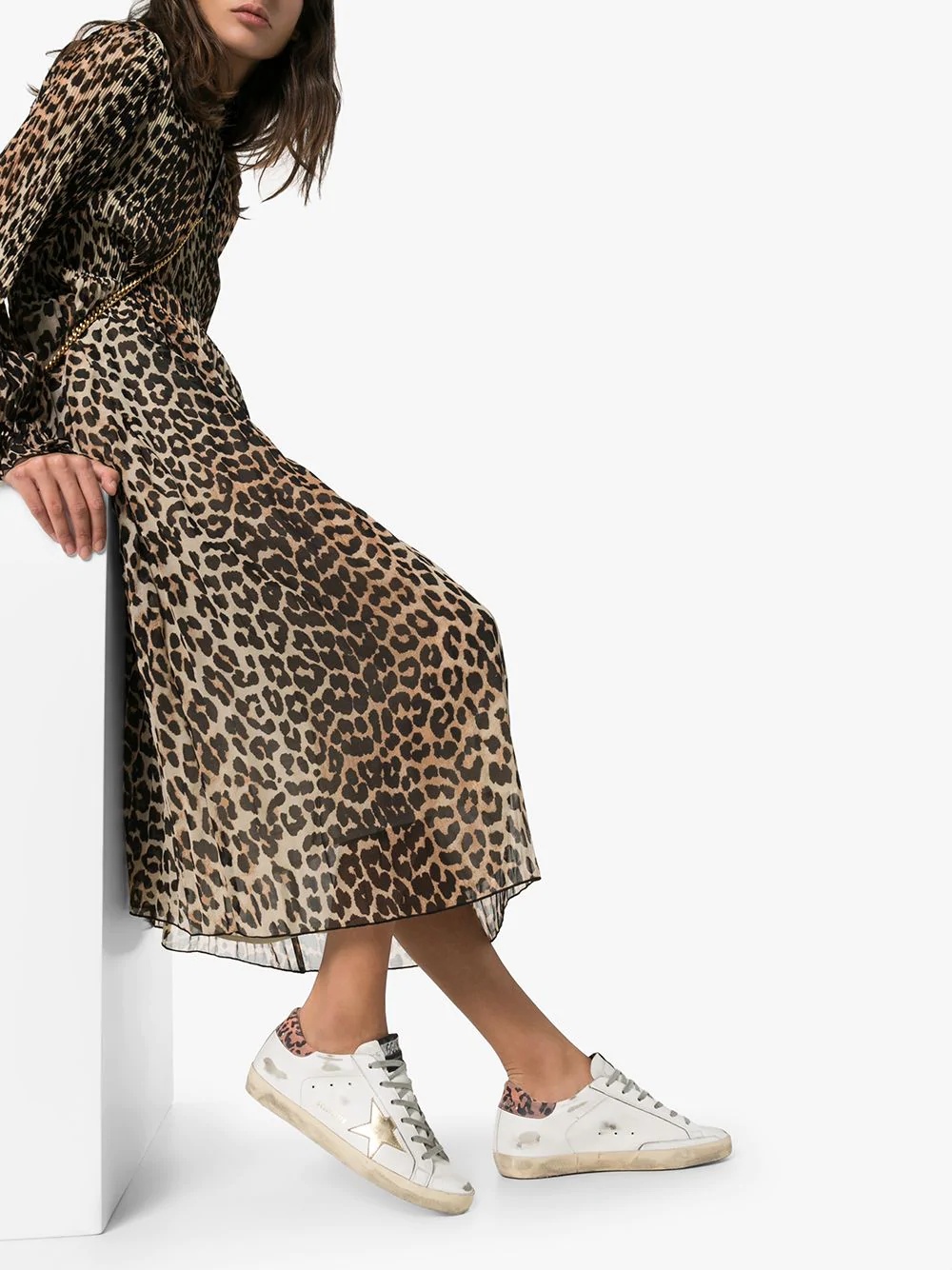 superstar leopard panel sneakers - 2