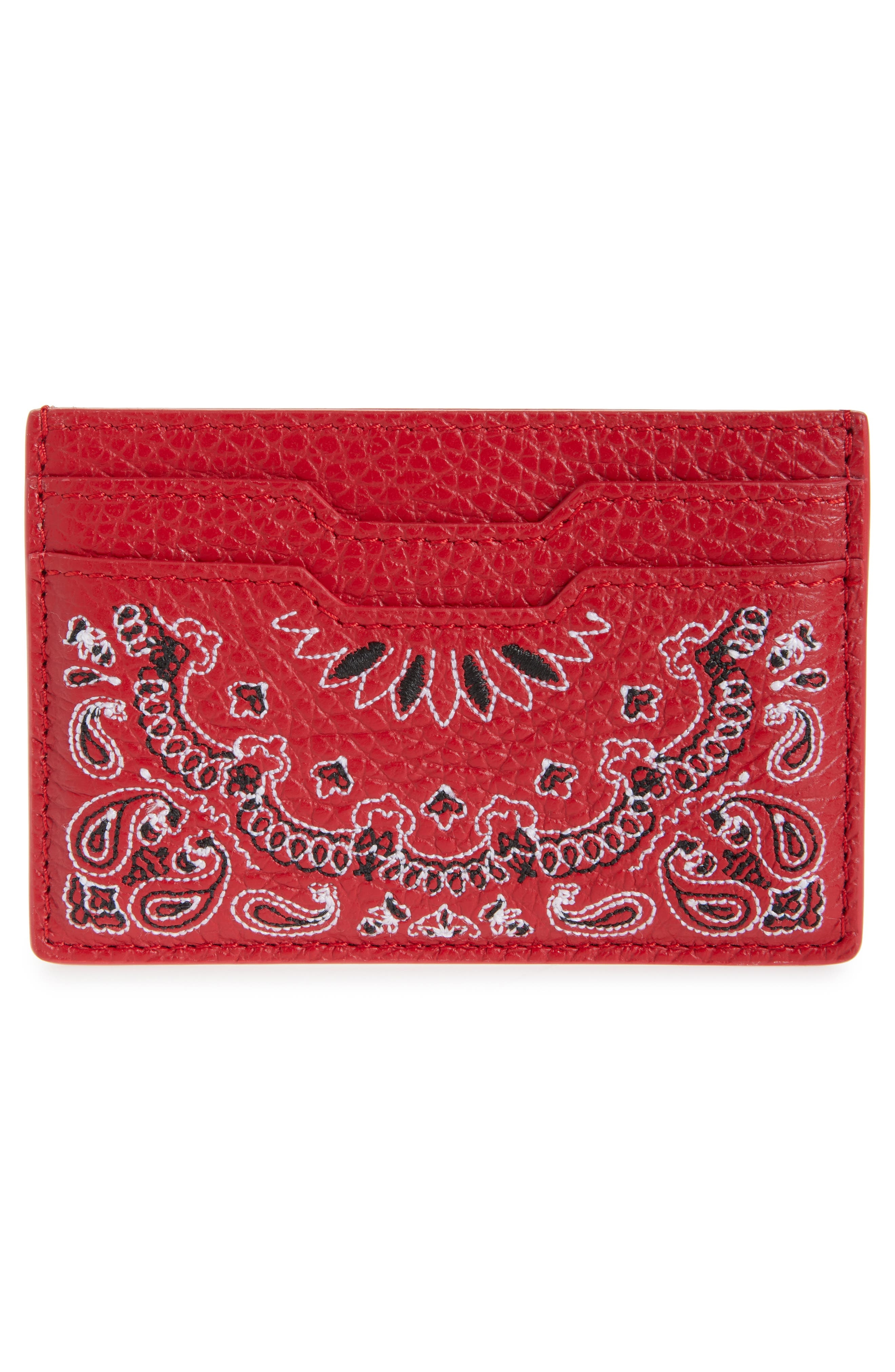 AMIRI Bandana Embroidered Leather Card Case at Nordstrom - 2