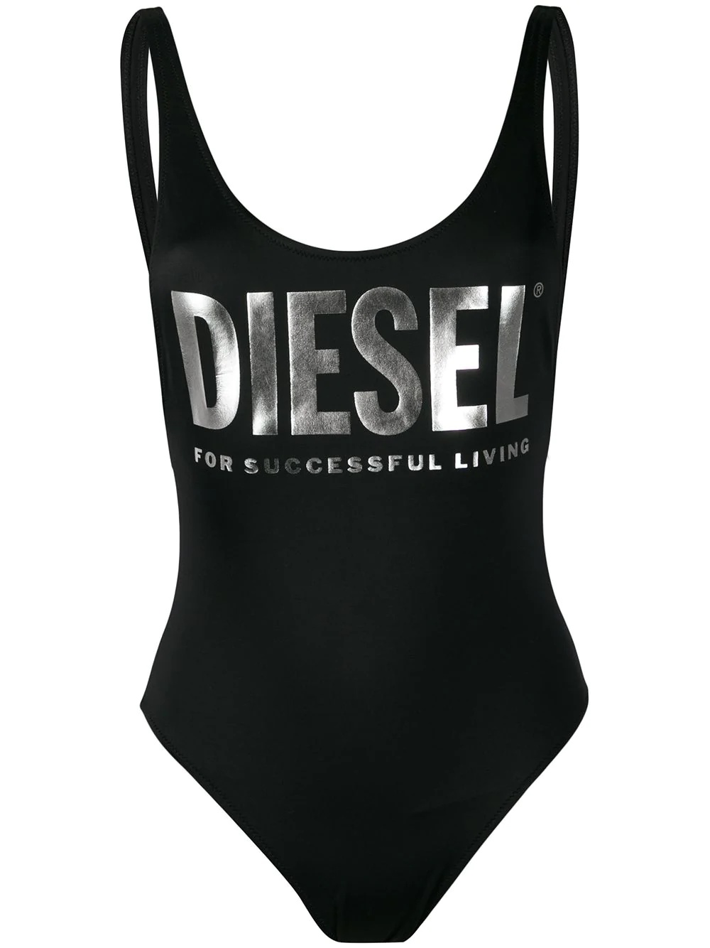 logo print swimsuit - 1