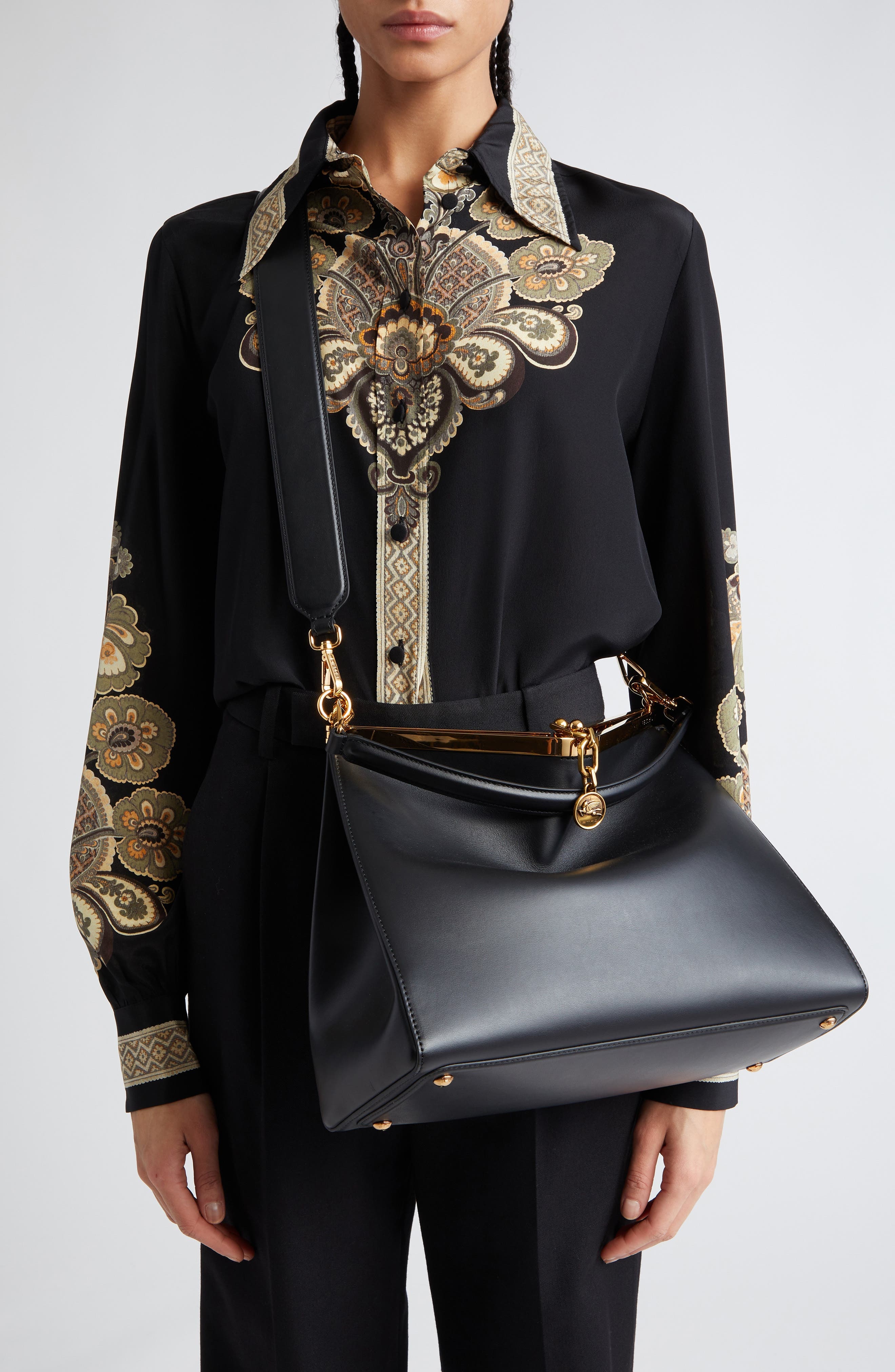 Large Vela Leather Shoulder Bag - 2