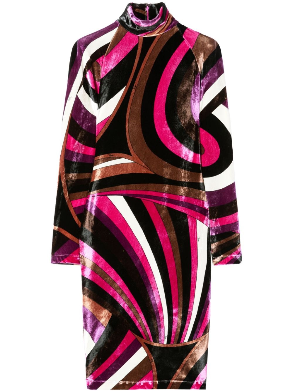 Iride-print velvet mini dress - 1