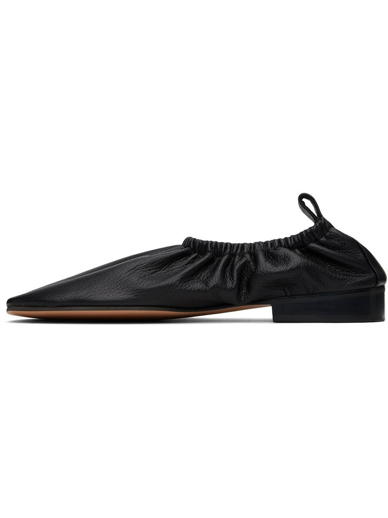 Black Gathered Slip-on Loafers 3