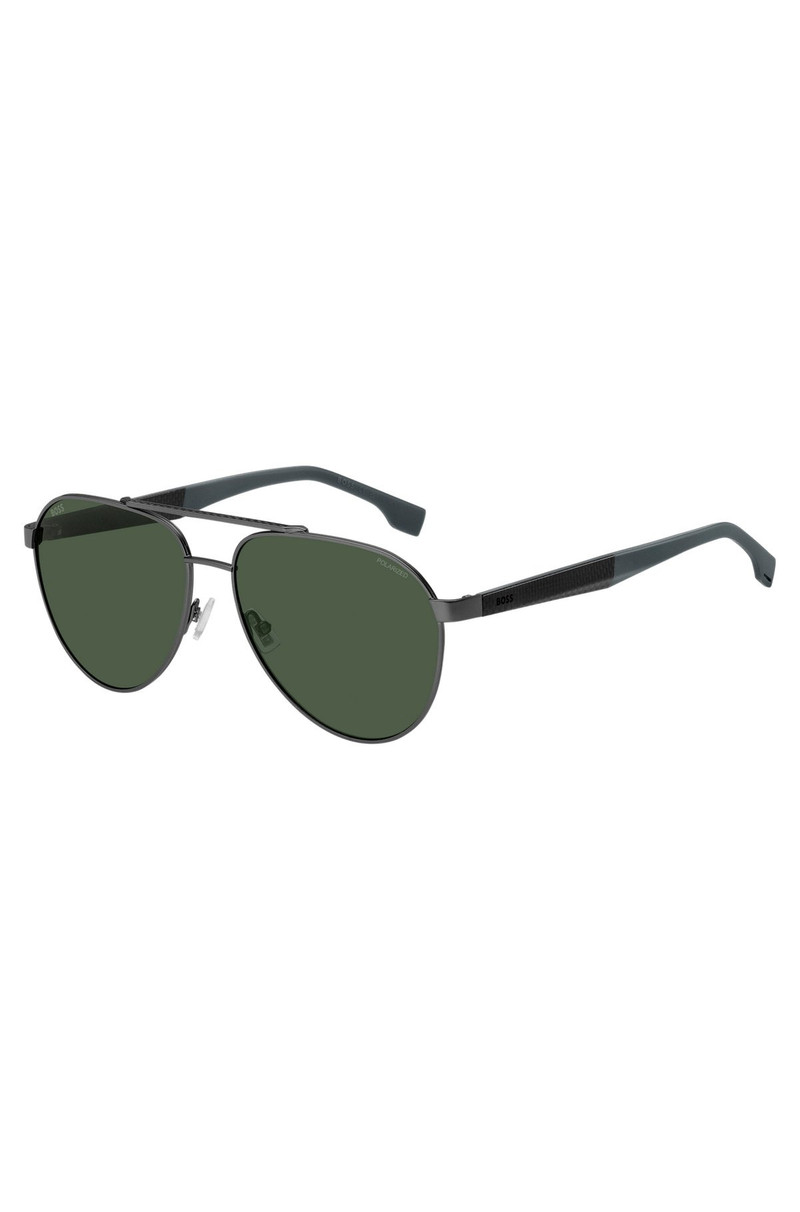 DOUBLE-BRIDGE SUNGLASSES WITH GREEN-SHADED LENSES 1