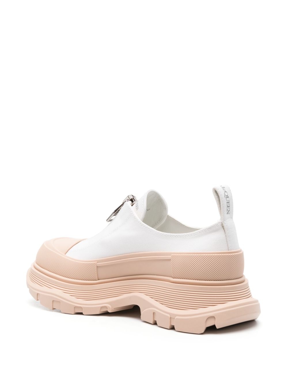 cotton and leather chunky trainers - 3