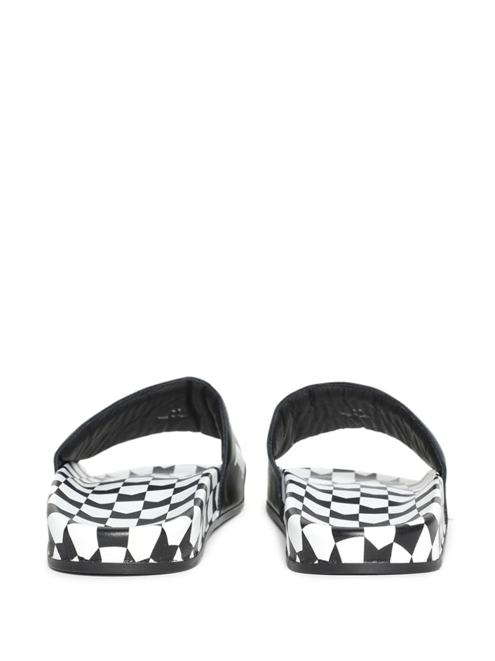 logo-print leather slides - 3