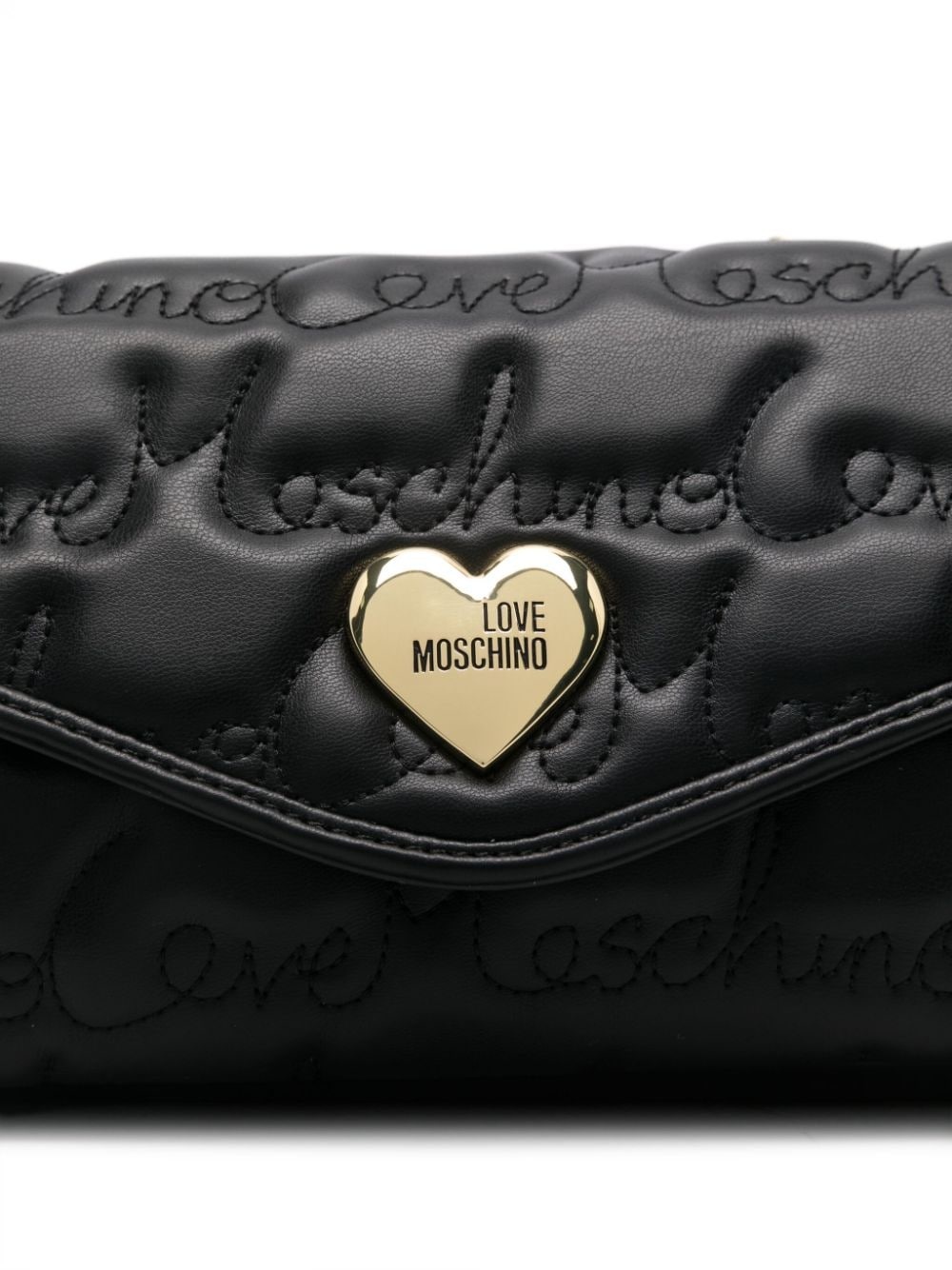 logo-paque leather shoulder bag - 4