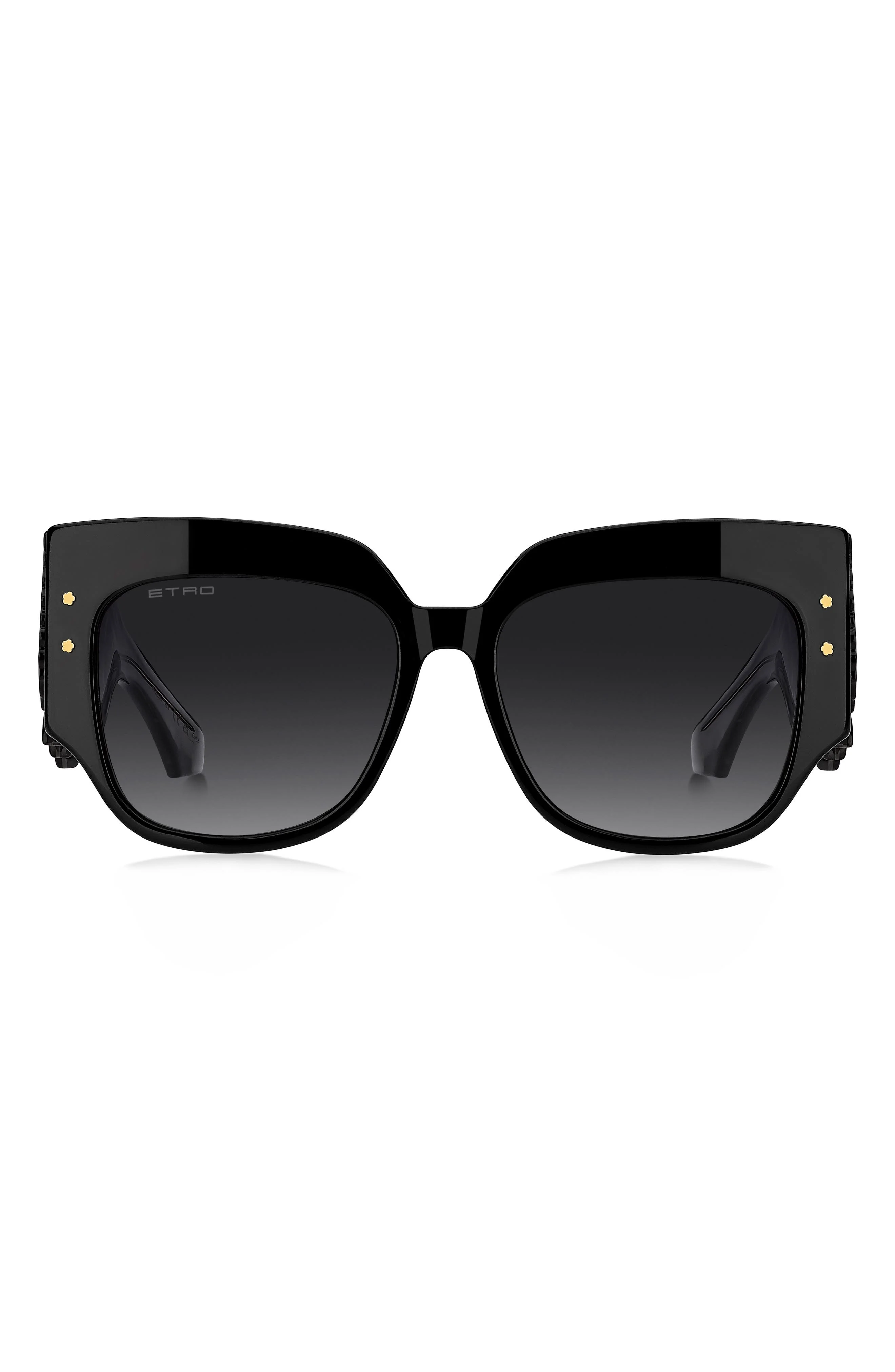 Etro Blossom 54mm Square Sunglasses in Black/Dark Grey Sf at Nordstrom - 1