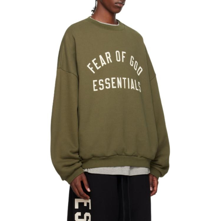 Fear of God Essentials Fleece Crewneck 'Military' 192BT246265F - 4