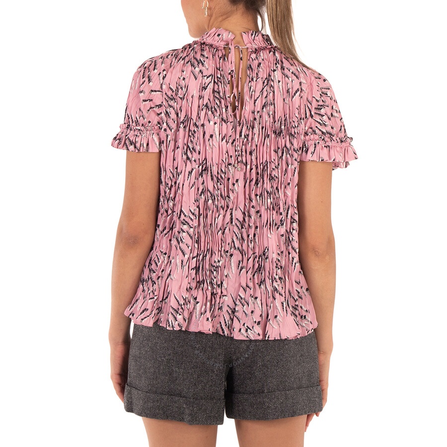 Rabanne All Over Graphic Print Pleated Blouse - 3