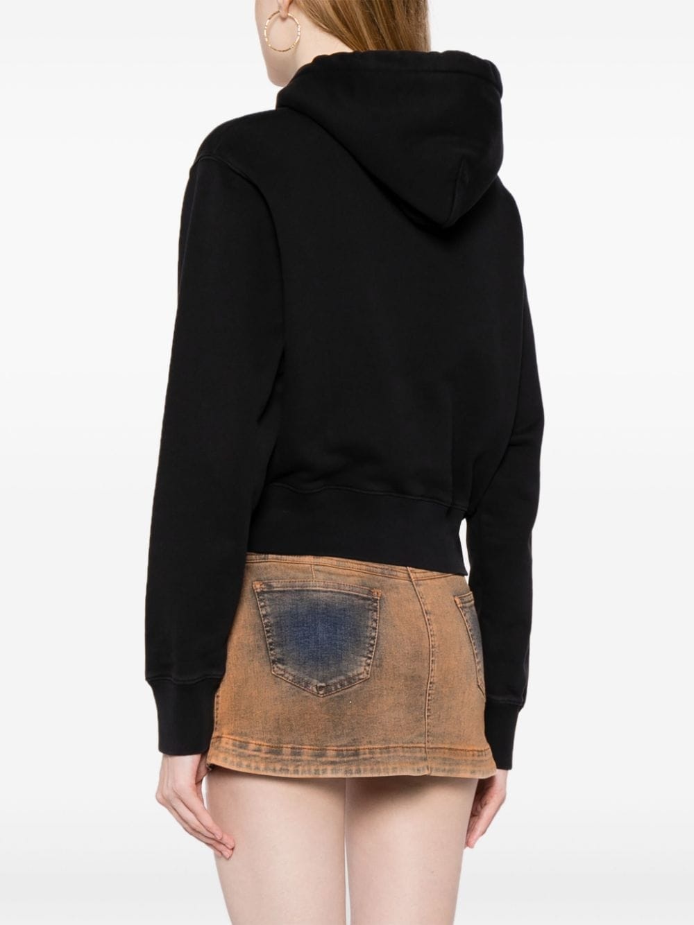 logo-print cotton hoodie - 4