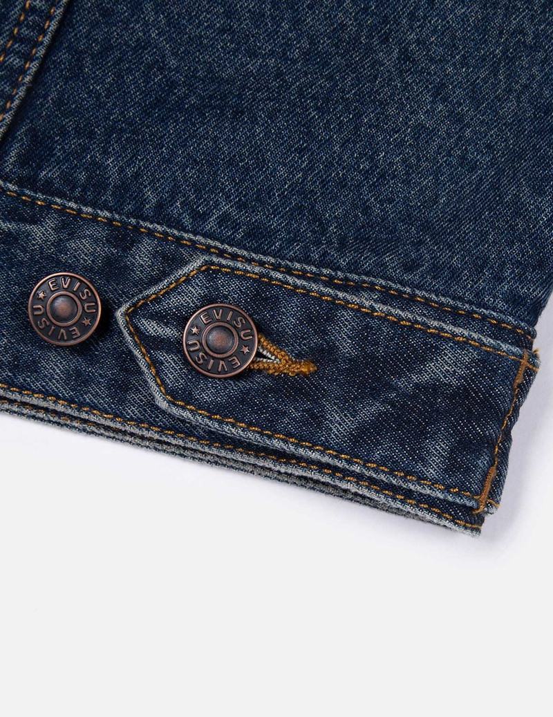 EVISU ROSES DAICOCK WITH STUDS LOGO LOOSE FIT DENIM JACKET outlook
