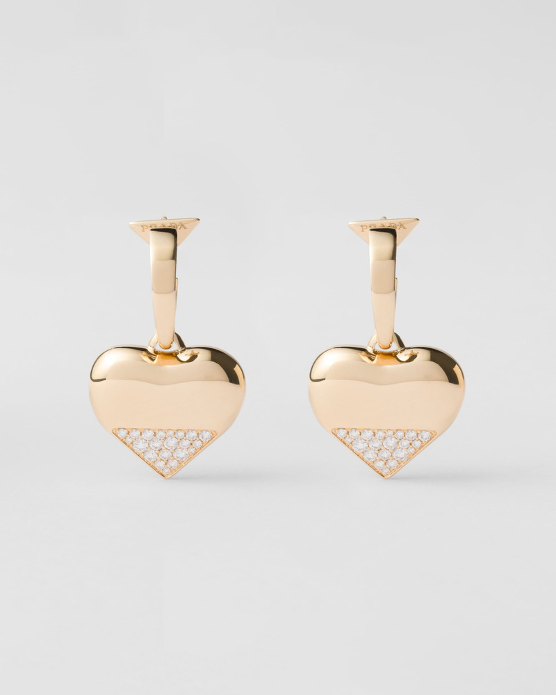 Eternal Gold pendant earrings - yellow gold and diamonds 1