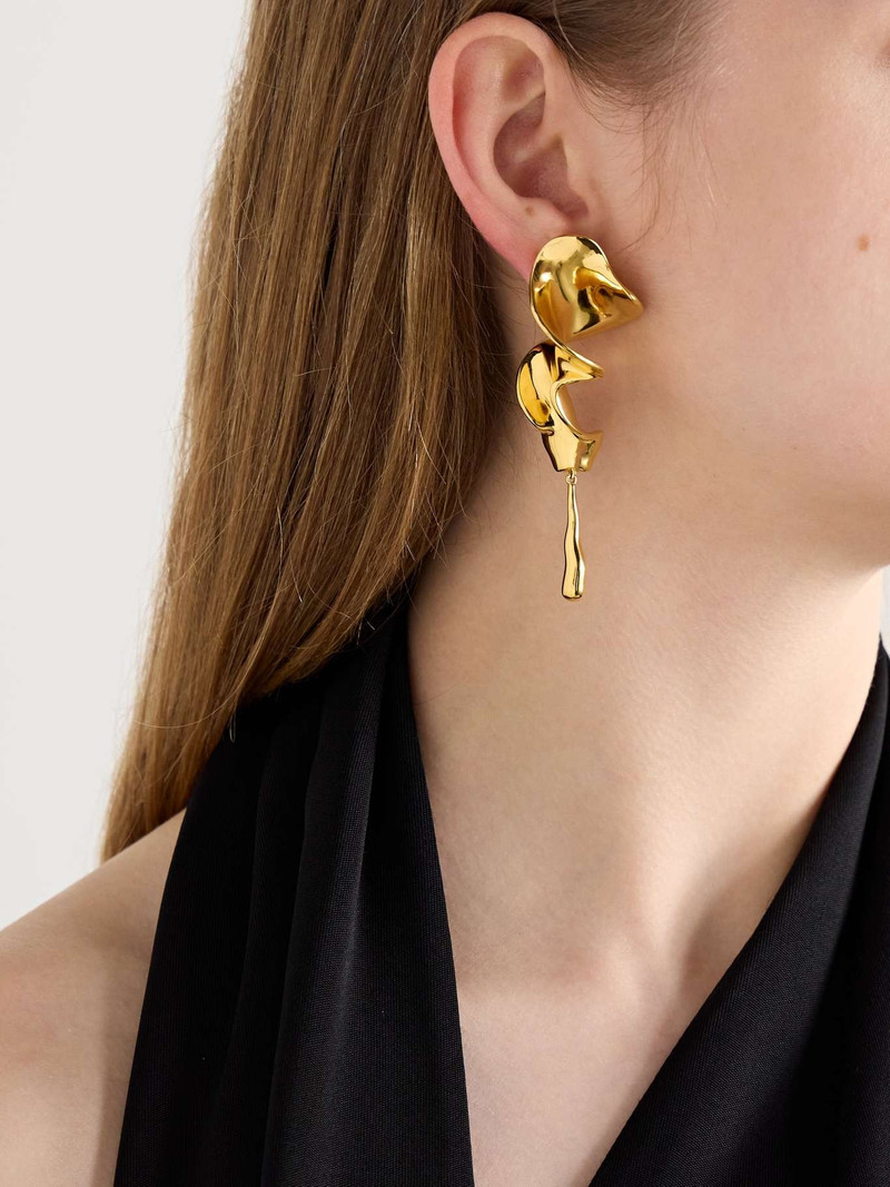 KHAITE Tidal gold-plated earrings Gold outlook
