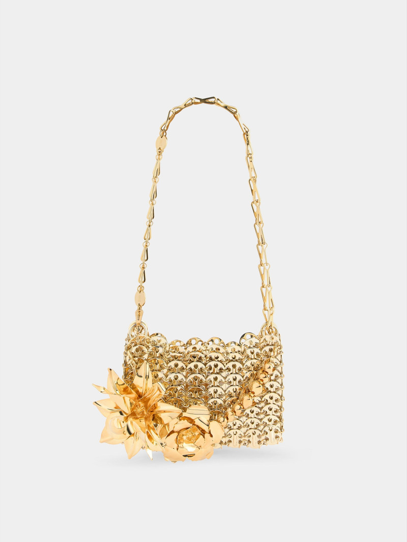 1969 NANO GOLD BAG WITH METAL TON ON TON FLOWER DETAIL 1