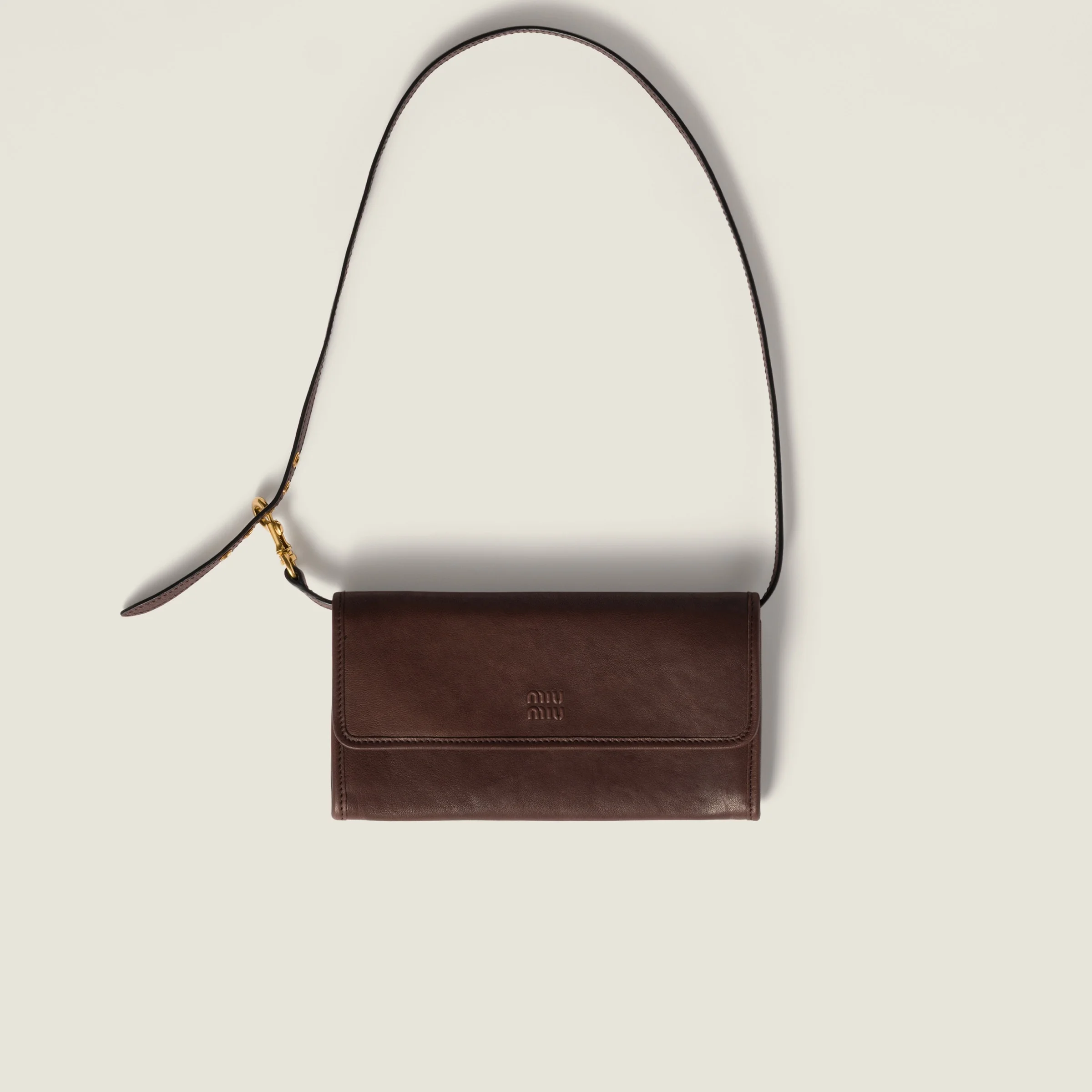 Nappa leather wallet with shoulder strap - 1