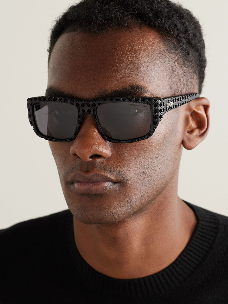 Dior Dior3D S1I Square-Frame Textured-Acetate Sunglasses Black outlook