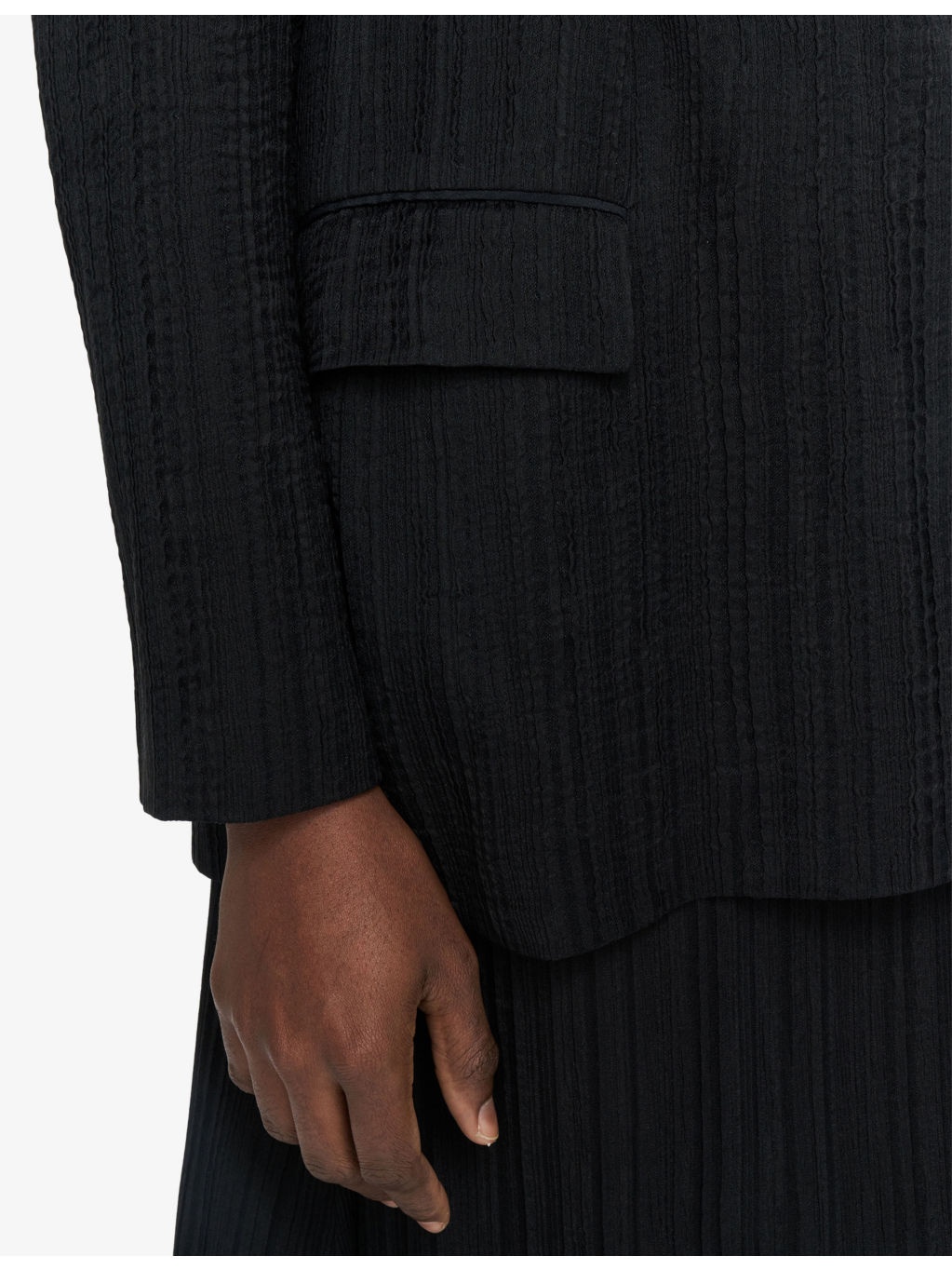 Amelot Pleated-Texture Viscose and Silk-Blend Blazer - 5