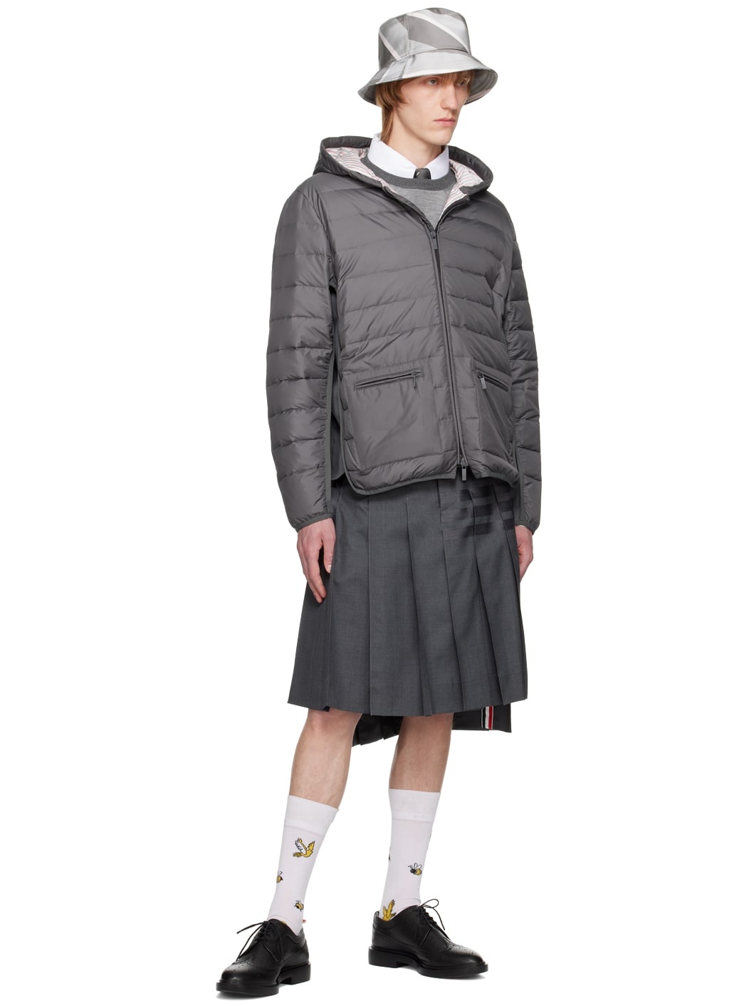 Thom Browne ULTRA LIGHT NYLON DOWN FILL HOOD JACKET | REVERSIBLE