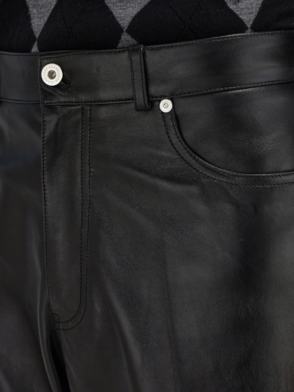 five-pocket nappa trousers - 5