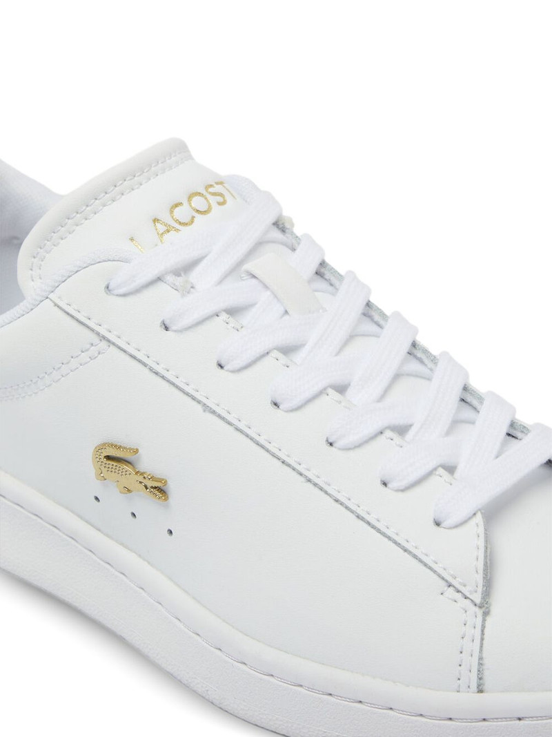 LACOSTE gold-logo leather sneakers outlook