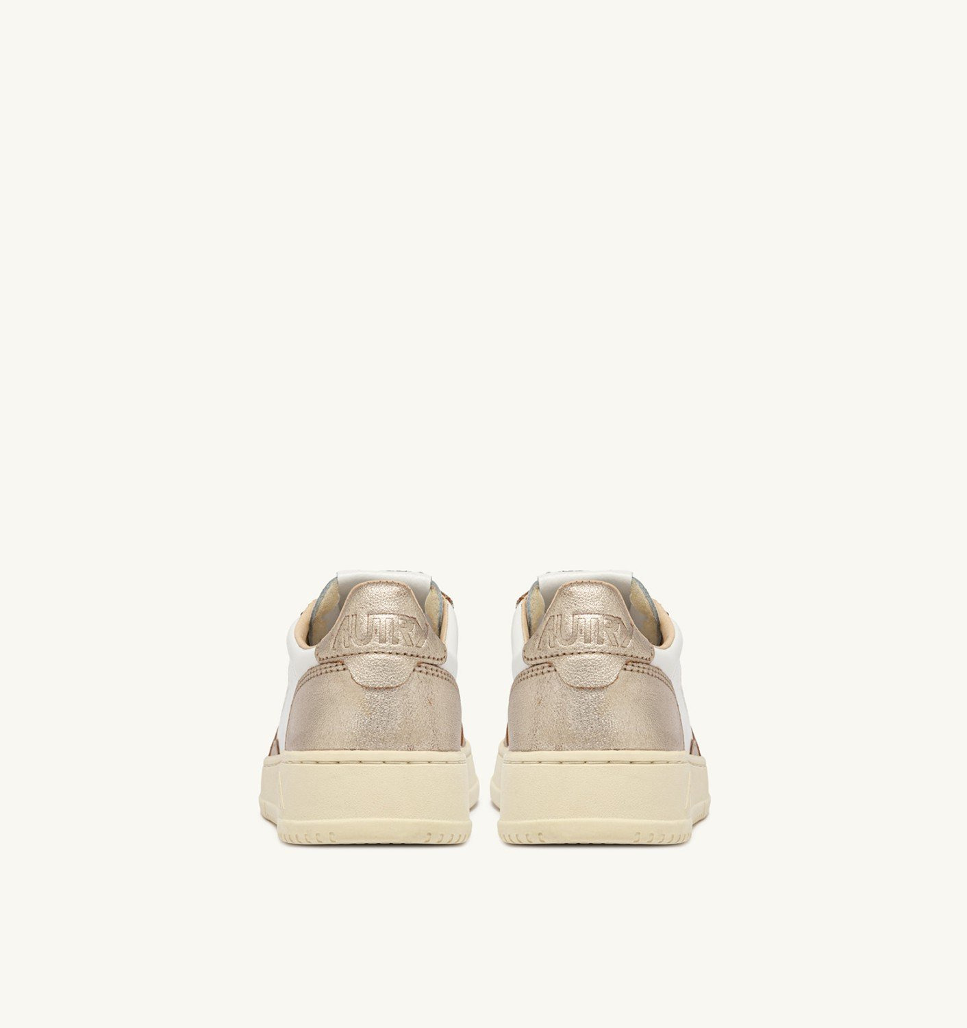 MEDALIST LOW BICOLOR SNEAKERS IN WHITE AND PLATINUM LEATHER - 3