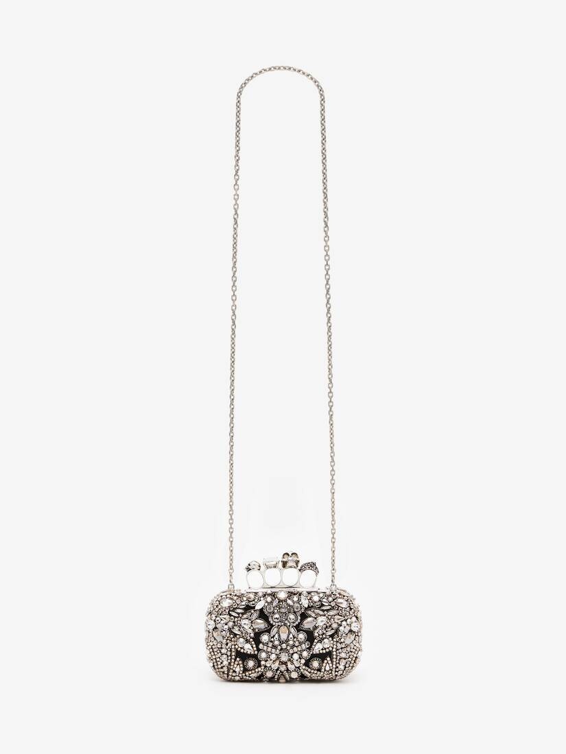 Women's Victorian Jewel Knuckle Clutch in Silver - 5