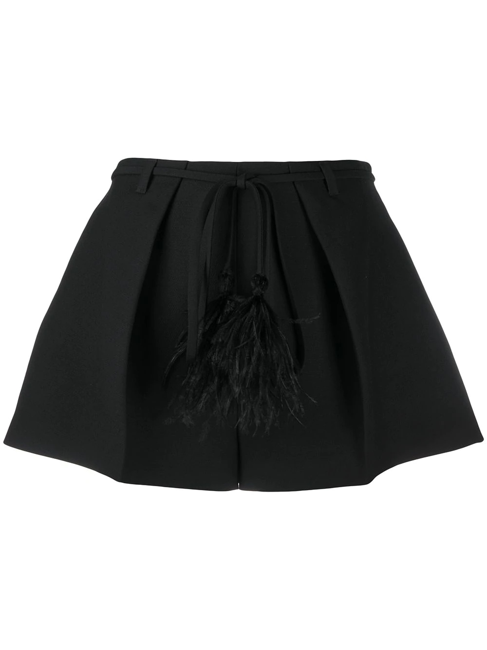 feather detailed flared short shorts - 1