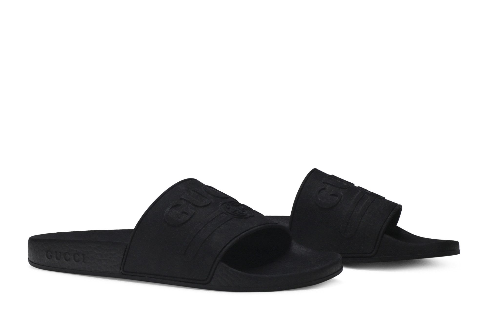 Gucci Wmns Logo Rubber Slide 'Black' - 8