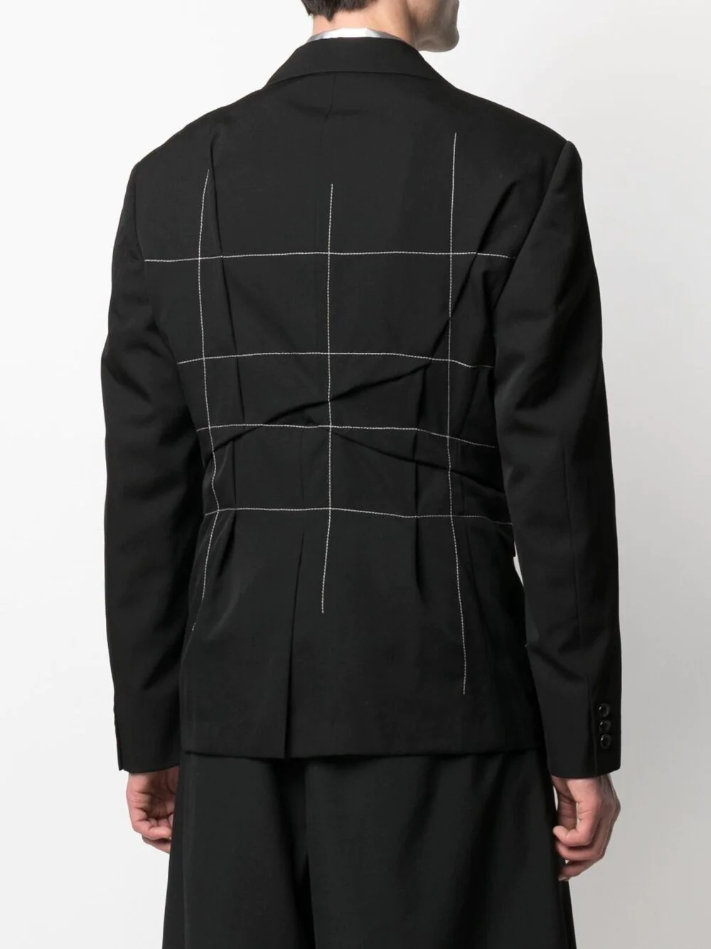 contrast stitch asymmetric blazer - 4