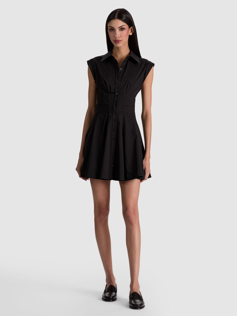 KIM CORSET SHIRT DRESS - BLACK 2