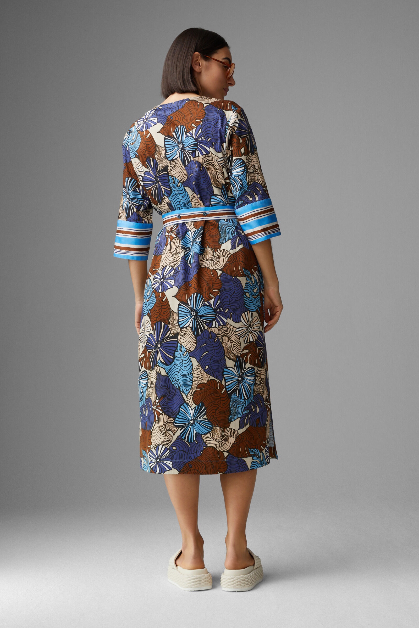 Debbie Dress in Dark blue/Light blue/Brown - 3