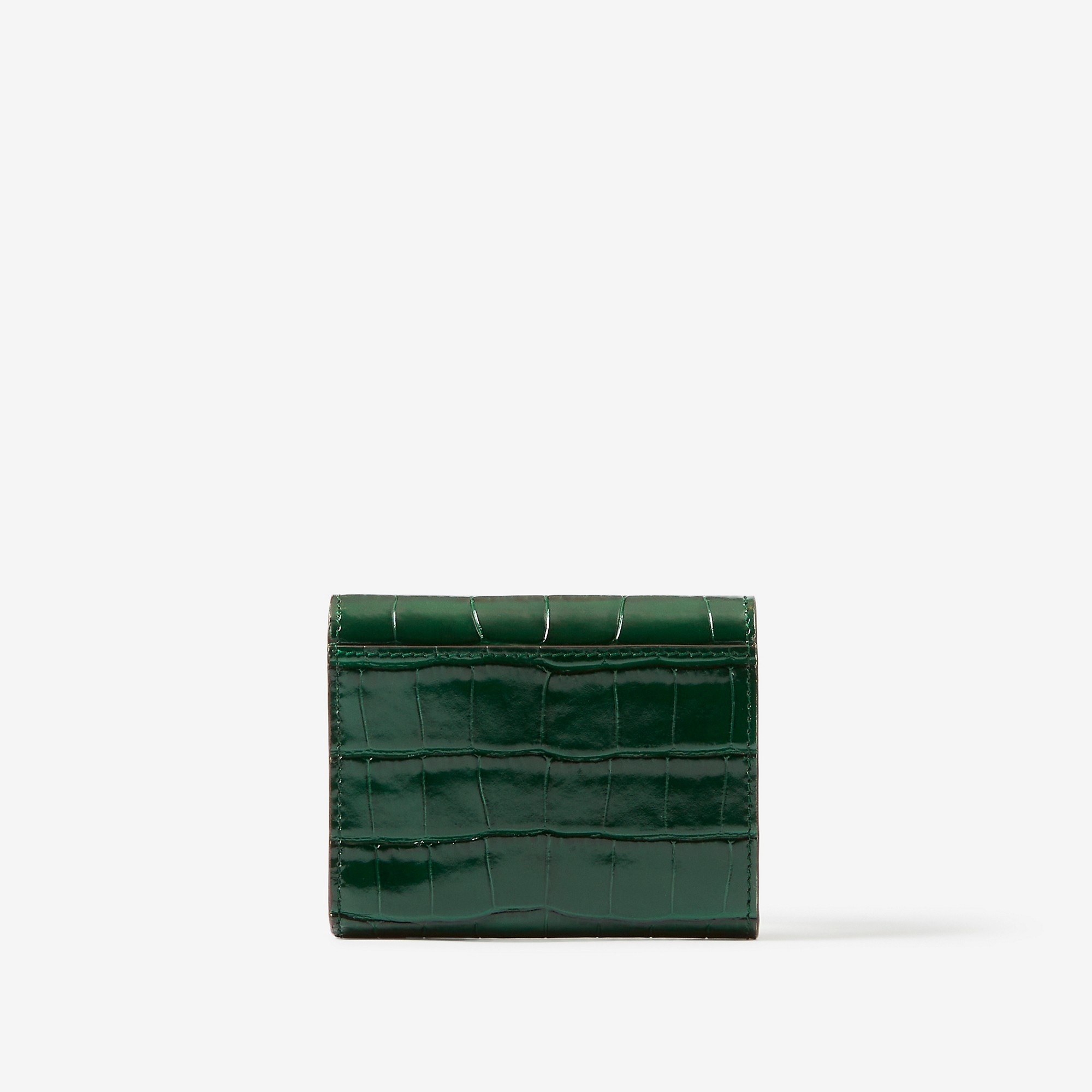 Embossed Leather TB Compact Wallet - 3