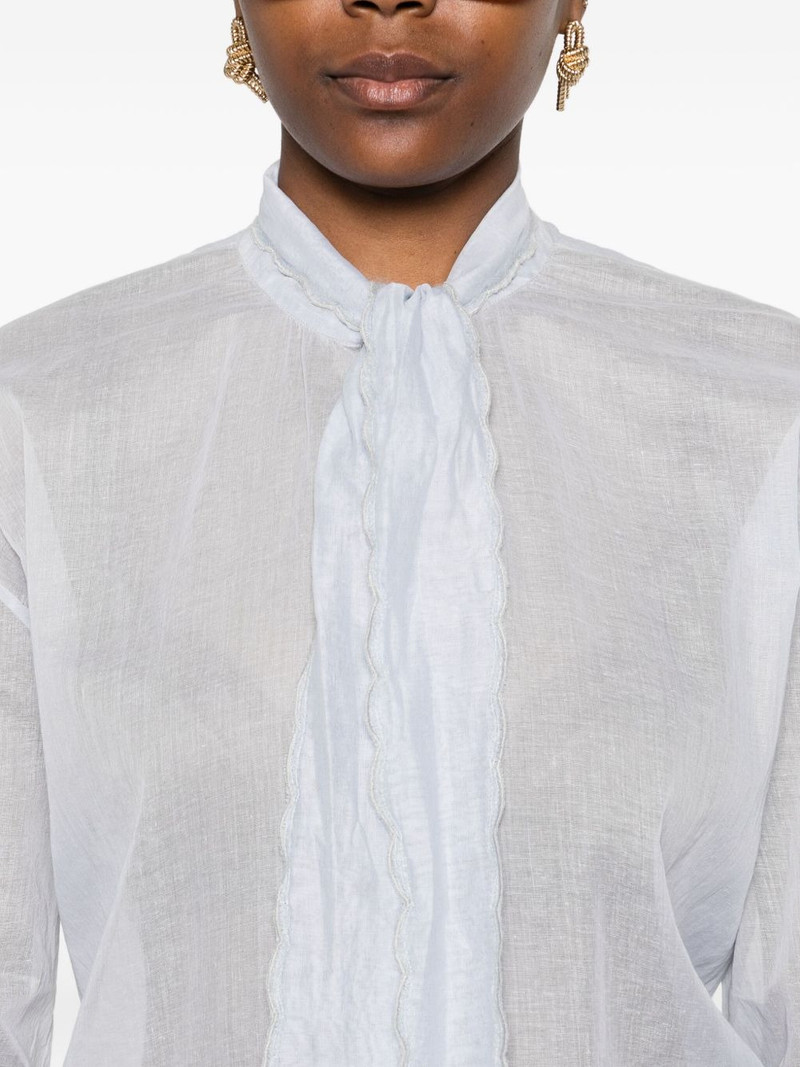 bow-collar cotton shirt 5