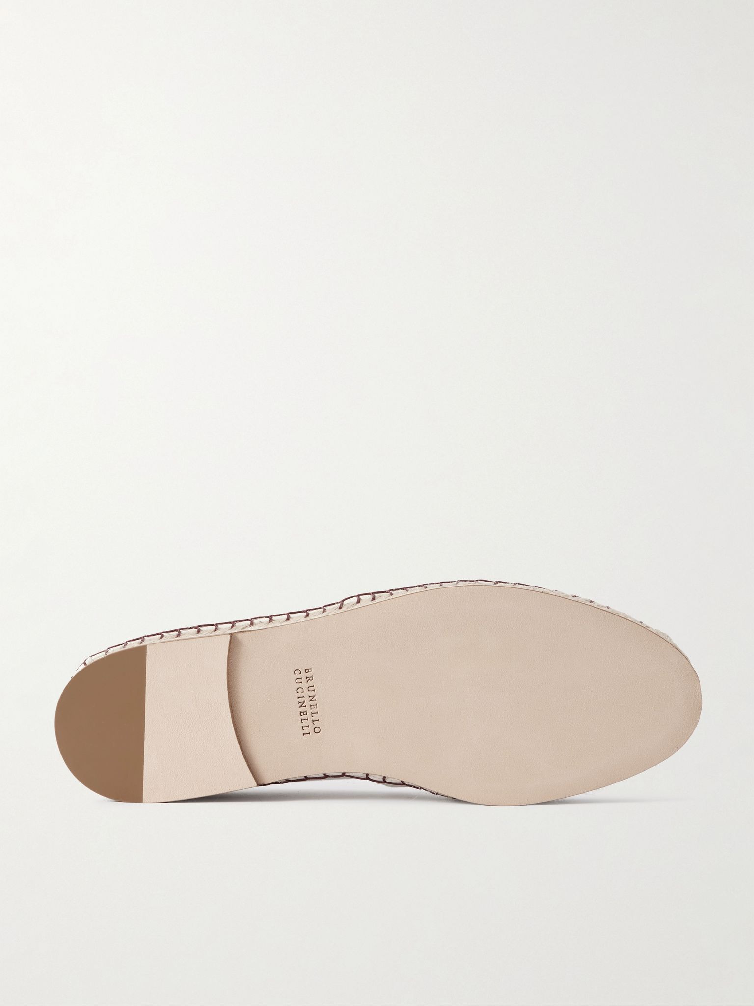 Leather-Trimmed Canvas Espadrilles Cream - 3