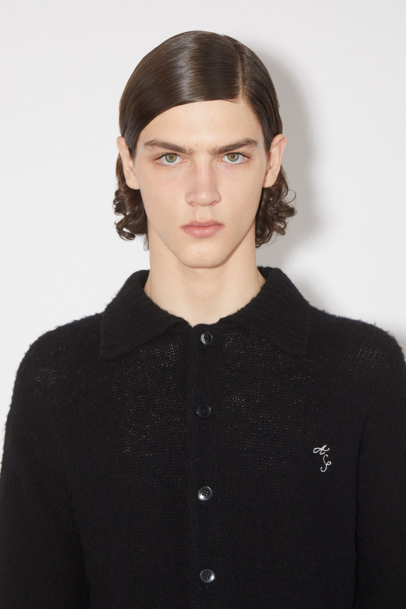 Polo wool cardigan - Black 4