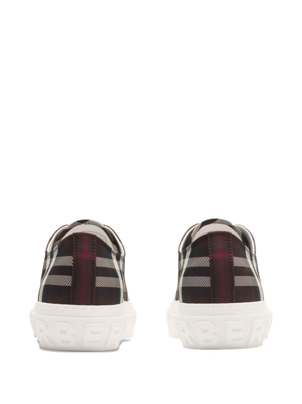 check-pattern lace-up sneakers - 3