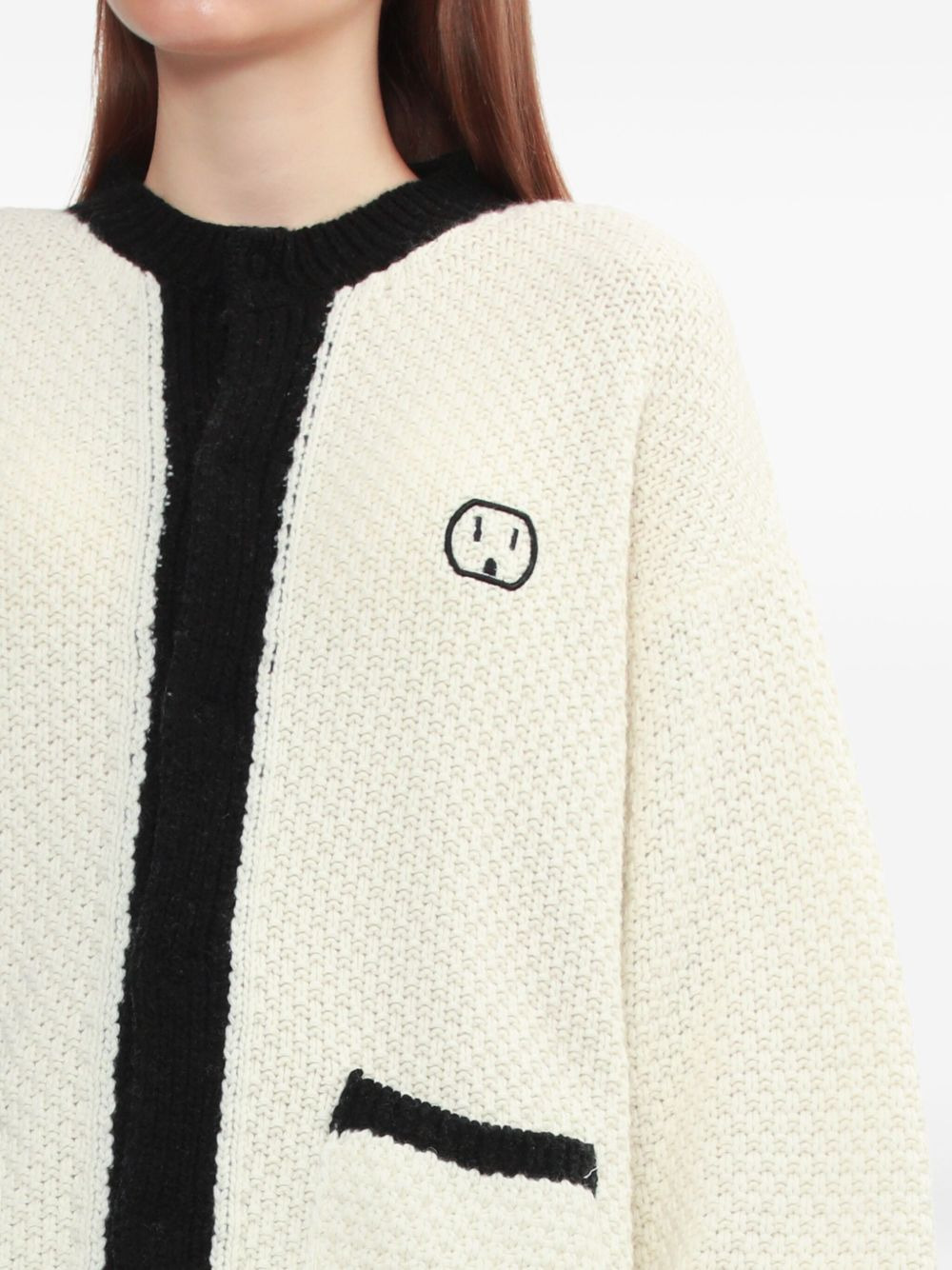 logo-embroidered cardigan - 4