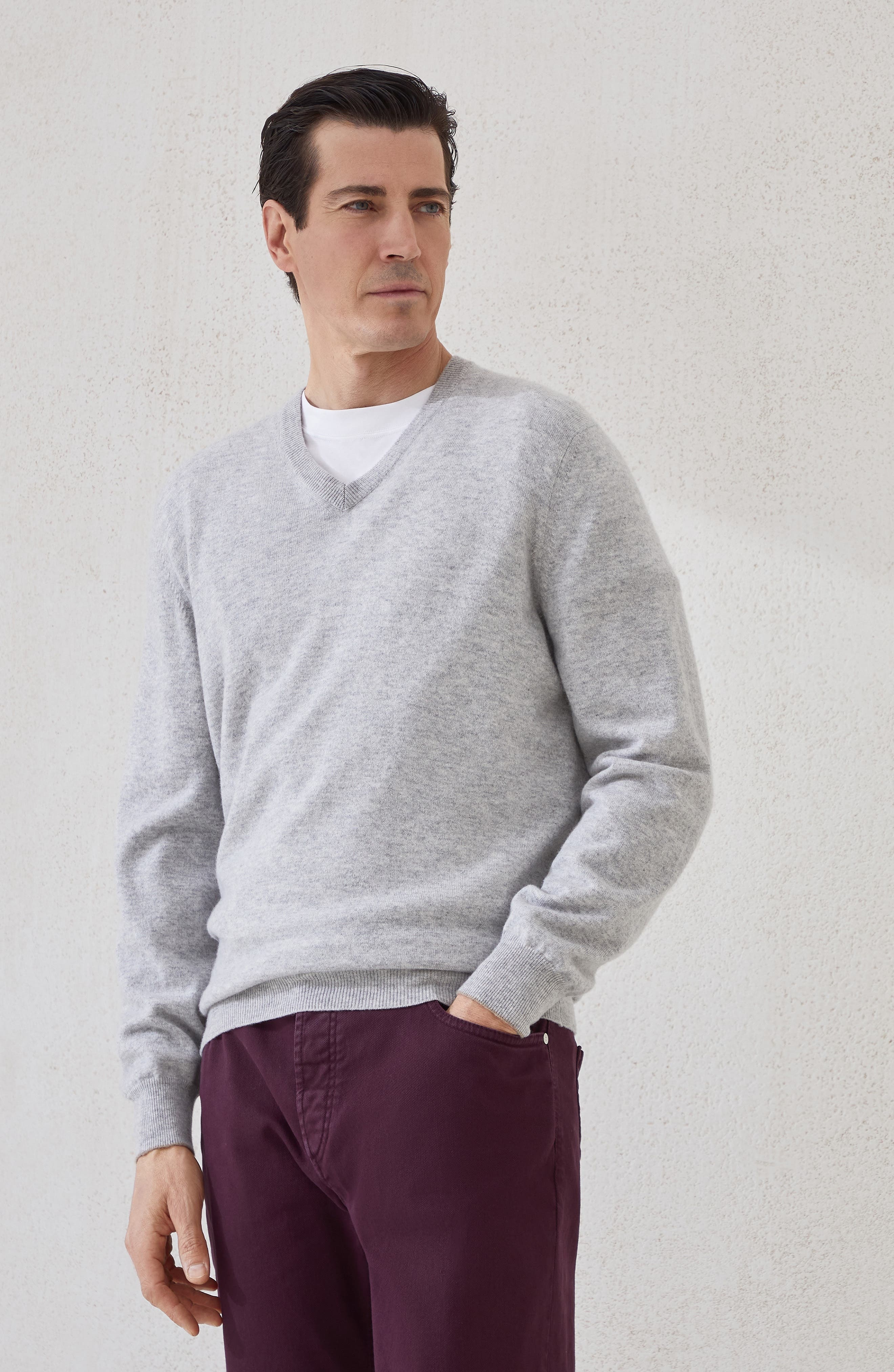 Brunello Cucinelli Cashmere sweater in Light Grey at Nordstrom - 2