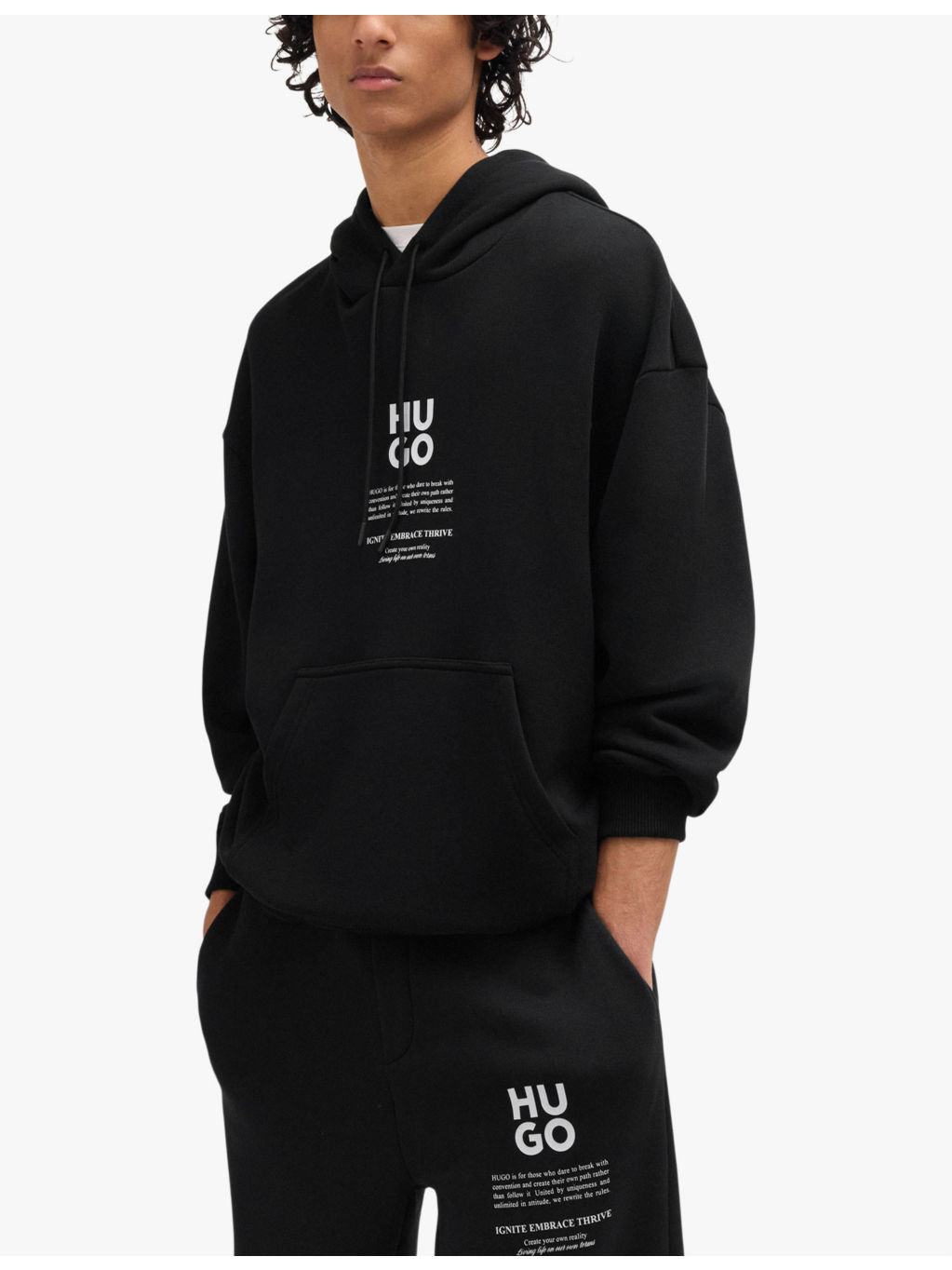 Flame graphic-print oversized-fit cotton-blend hoody - 3