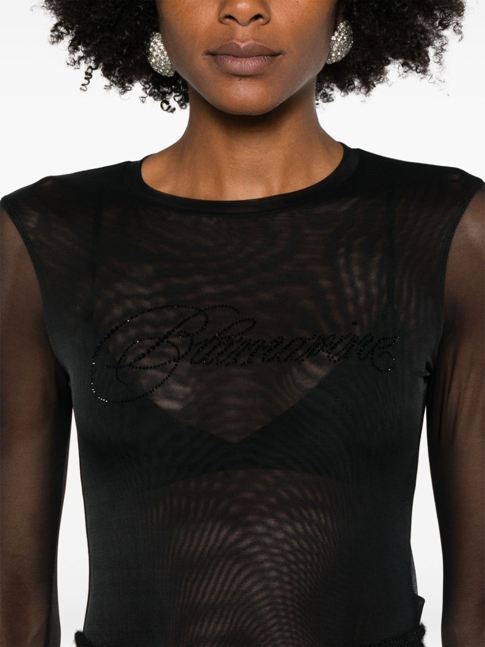 rhinestone-logo T-shirt - 5