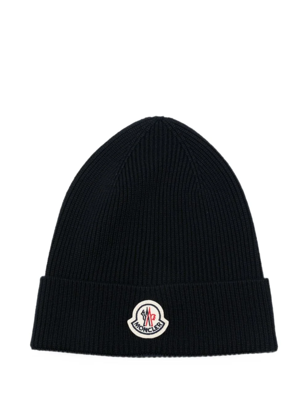logo-patch ribbed-knit beanie hat - 1
